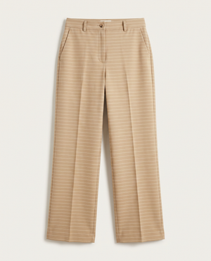 BLANC Horizontal Pinstripe Pants Beige - front