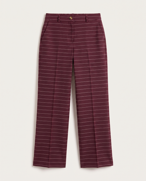 BLANC Horizontal Pinstripe Pants Burgundy - front