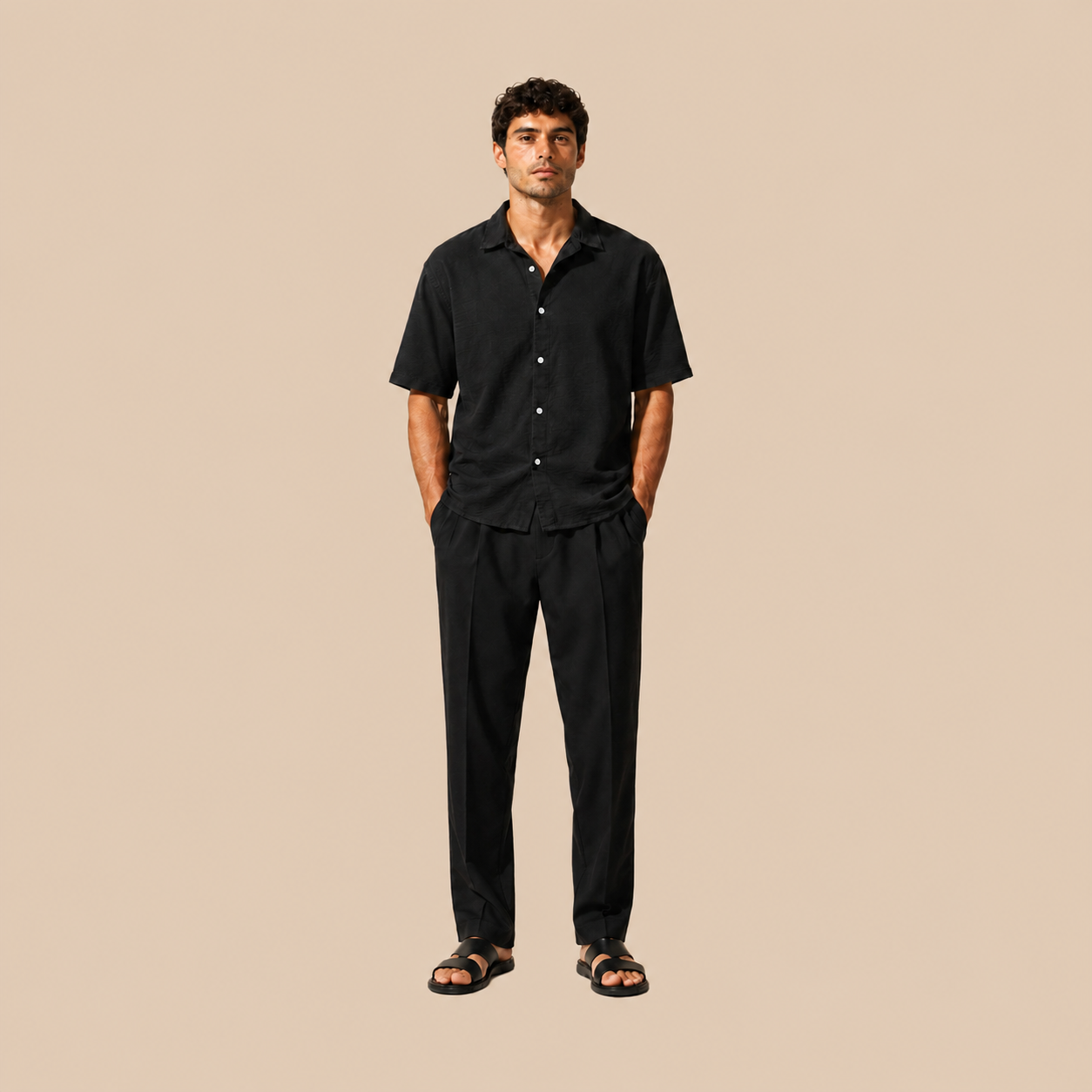 BLANC Linen Shirt — Black