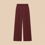 Blanc Pinstripe Tailored Pants Burgandy