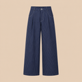 BLANC Women's Pinstripe Tailored Pants Navy Blue — product front