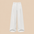 BLANC Women's Pinstripe Tailored Pants White — product front