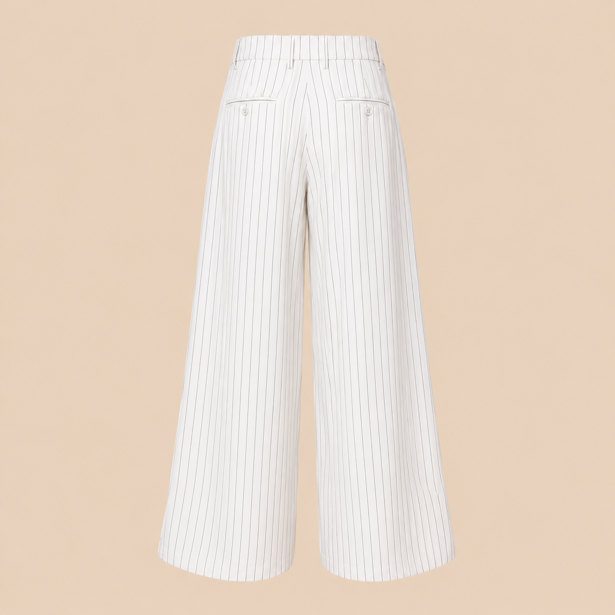 BLANC Women's Pinstripe Tailored Pants White — product back