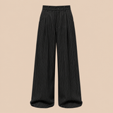 BLANC Pinstripe Tailored Pants — Black