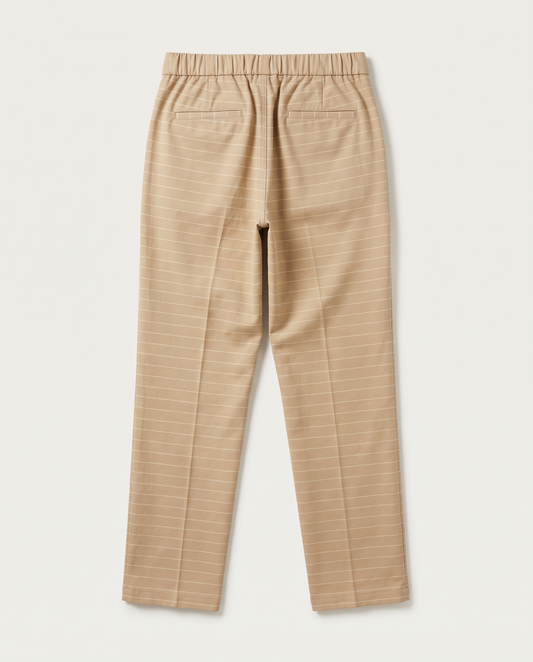 BLANC Horizontal Pinstripe Pants Beige - back
