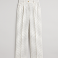 BLANC Horizontal Pinstripe Pants White - front