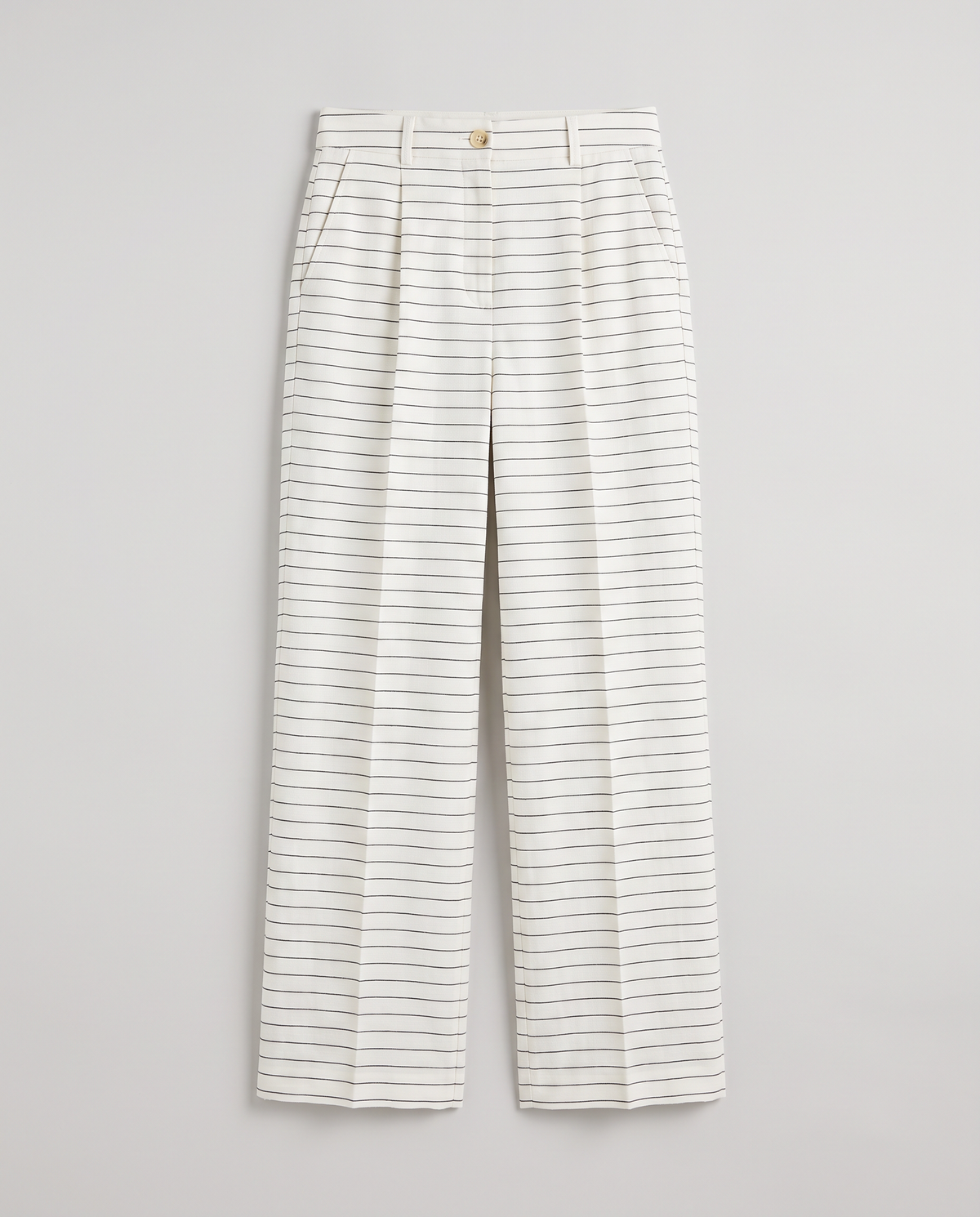 BLANC Horizontal Pinstripe Pants White - front