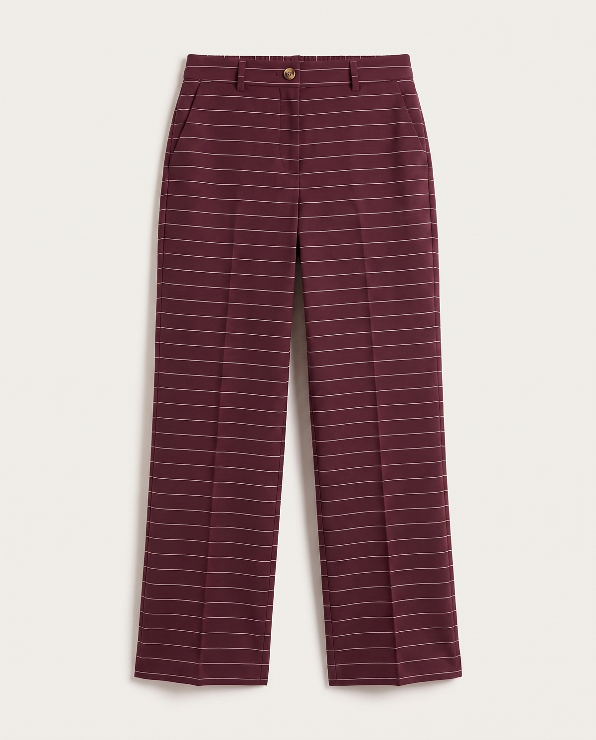 BLANC Horizontal Pinstripe Pants Burgundy - front