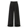 BLANC Unisex Pinstripe Tailored Pants — Black