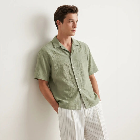 BLANC Linen Shirt — Sage Green