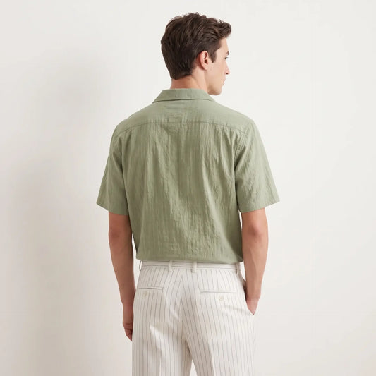 BLANC Linen Shirt — Sage Green