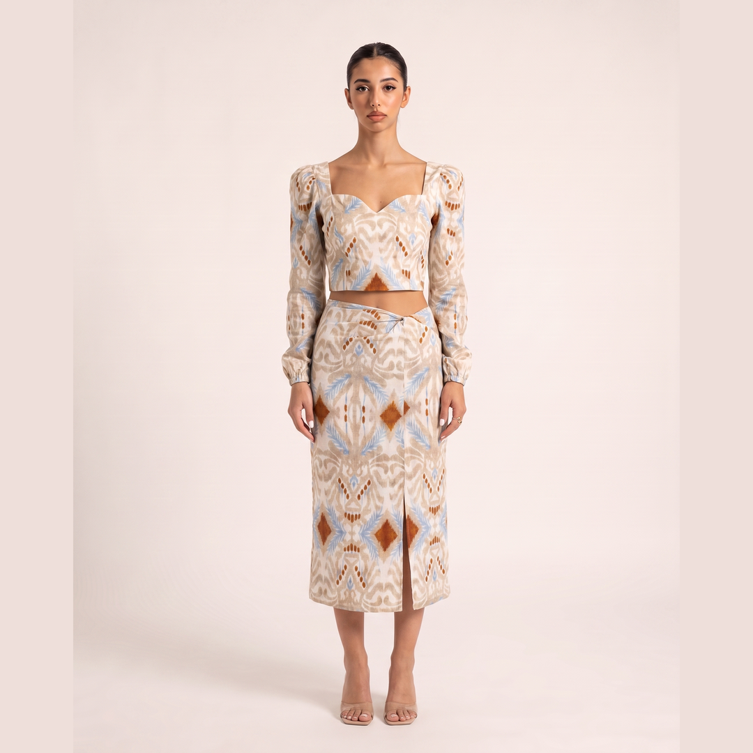 Mykonos Set — Ivory Print, square 1080x1080